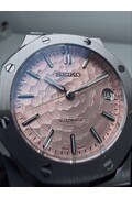 Custom Seiko Mod • Pink Dimple Dial Silver AP • 37mm